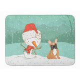 Caroline'S Treasures Fawn French Bulldog Snowman Christmas Machine Washable Memory Foam Mat, Multicolor