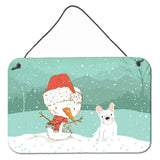 Caroline'S Treasures Snowman White French Bulldog Christmas Wall Or Door Hanging Prints