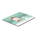 White French Bulldog Snowman Christmas Mouse Pad, Hot Pad Or Trivet