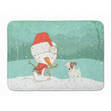 Caroline'S Treasures Jack Russell Terrier Snowman Christmas Machine Washable Memory Foam Mat, Multicolor