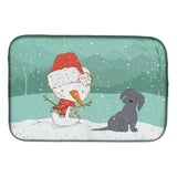 Caroline'S Treasures Black Maltese Snowman Christmas Dish Drying Mat, 14 X 21, Multicolor