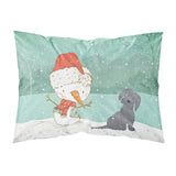 Caroline'S Treasures Black Maltese Snowman Christmas Fabric Standard Pillowcase, Multicolor