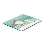 Black And White Terrier Snowman Christmas Mouse Pad, Hot Pad Or Trivet