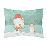 Caroline'S Treasures White Brown Terrier Snowman Christmas Fabric Standard Pillowcase