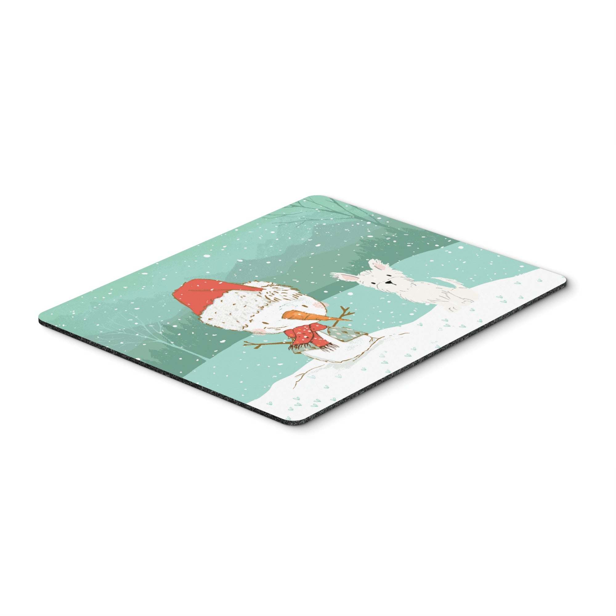 Westie Terrier Snowman Christmas Mouse Pad, Hot Pad Or Trivet