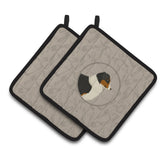 Caroline'S Treasures Ck2163Pthd Australian Shepherd In The Kitchen Pair Of Pot Holders Potholders, Multicolor