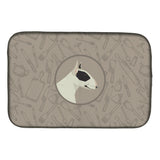 Caroline'S Treasures Ck2174Ddm Black And White Bull Terrier Kitchen Dish-Drying-Mats, 14X21, Multicolor