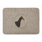 Caroline'S Treasures Doberman Pinscher In The Kitchen Machine Washable Memory Foam Mat Doormats, Multicolor