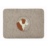 Caroline'S Treasures English Bulldog In The Kitchen Machine Washable Memory Foam Mat Doormats, Multicolor
