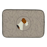 Caroline'S Treasures Ck2185Ddm Fox Terrier In The Kitchen Dish-Drying-Mats, 14X21, Multicolor