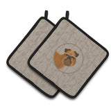Caroline'S Treasures Ck2191Pthd Brussels Griffon In The Kitchen Pair Of Pot Holders Potholders, Multicolor
