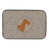 Caroline'S Treasures Ck2193Ddm Irish Terrier In The Kitchen Dish-Drying-Mats, 14X21, Multicolor
