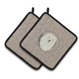 Caroline'S Treasures Ck2199Pthd Old English Sheepdog In The Kitchen Pair Of Pot Holders Potholders, Multicolor