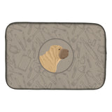 Caroline'S Treasures Ck2209Ddm Shar Pei In The Kitchen Dish-Drying-Mats, 14X21, Multicolor
