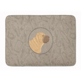 Caroline'S Treasures Shar Pei In The Kitchen Machine Washable Memory Foam Mat Doormats, Multicolor