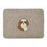 Caroline'S Treasures Shih Tzu In The Kitchen Machine Washable Memory Foam Mat Doormats, Multicolor