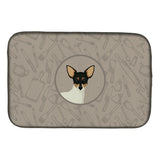 Caroline'S Treasures Ck2214Ddm Toy Fox Terrier In The Kitchen Dish-Drying-Mats, 14X21, Multicolor
