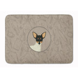 Caroline'S Treasures Toy Fox Terrier In The Kitchen Machine Washable Memory Foam Mat Doormats, Multicolor