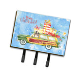 Carolines Treasures Merry Christmas Australian Shepherd Leash or Key Holder hooks, Multicolor