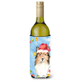 Caroline'S Treasures Ck2492Literk Christmas Lights Sheltie Wine Bottle Hugger Cold-Beverage-Koozies, 750 Ml, Multicolor