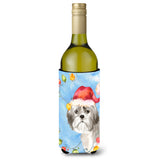Caroline'S Treasures Ck2494Literk Christmas Shih Tzu Puppy Cut Wine Bottle Hugger Cold-Beverage-Koozies, 750 Ml, Multicolor