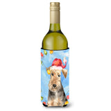 Caroline'S Treasures Ck2498Literk Christmas Lights Welsh Terrier Wine Bottle Hugger Cold-Beverage-Koozies, 750 Ml, Multicolor,