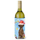 Caroline'S Treasures Christmas Chocolate Labrador Retriever Wine Bottle Hugger Cold-Beverage-Koozies, 750 Ml, Multicolor