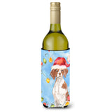 Caroline'S Treasures Ck2508Literk Christmas Brittany Spaniel Wine Bottle Hugger Cold-Beverage-Koozies, 750 Ml, Multicolor