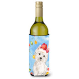Caroline'S Treasures Ck2511Literk Christmas Lights Westie Wine Bottle Hugger Cold-Beverage-Koozies, 750 Ml, Multicolor