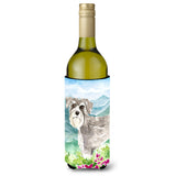 Caroline'S Treasures Ck2524Literk Mountain Flowers Schnauzer #1 Wine Bottle Hugger Cold-Beverage-Koozies, 750 Ml, Multicolor