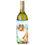 Caroline'S Treasures Ck2525Literk Mountain Flowers Smooth Collie Wine Bottle Hugger Cold-Beverage-Koozies, 750 Ml, Multicolor,
