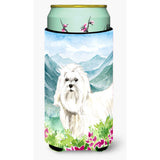 Caroline'S Treasures Ck2529Tbc Mountain Flowers Maltese Tall Boy Hugger Cold-Beverage-Koozies, Multicolor