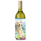 Caroline'S Treasures Ck2536Literk Flowers Golden Retriever Wine Bottle Hugger Cold-Beverage-Koozies, 750 Ml, Multicolor