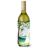 Caroline'S Treasures Ck2551Literk Under The Tree White Collie Wine Bottle Hugger Cold-Beverage-Koozies, 750 Ml, Multicolor