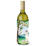 Caroline'S Treasures Ck2555Literk Under The Tree Siberian Husky Wine Bottle Hugger Cold-Beverage-Koozies, 750 Ml, Multicolor
