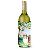 Caroline'S Treasures Ck2558Literk Under The Tree Sheltie Wine Bottle Hugger Cold-Beverage-Koozies, 750 Ml, Multicolor