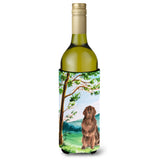 Caroline'S Treasures Ck2563Literk Under The Tree Newfoundland Wine Bottle Hugger Cold-Beverage-Koozies, 750 Ml, Multicolor