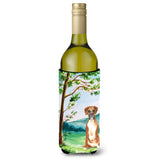 Caroline'S Treasures Ck2578Literk Under The Tree Boxer Wine Bottle Hugger Cold-Beverage-Koozies, 750 Ml, Multicolor