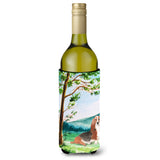 Caroline'S Treasures Ck2584Literk Under The Tree Basset Hound Wine Bottle Hugger Cold-Beverage-Koozies, 750 Ml, Multicolor