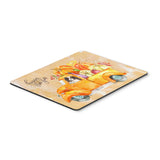 Fall Harvest Tricolor Cavalier Spaniel Mouse Pad, Hot Pad Or Trivet