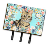 Caroline'S Treasures American Shorthair Brown Tabby Spring Flowers Leash Or Key Holder Hooks, Multicolor