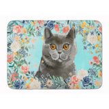 Caroline'S Treasures British Shorthair Spring Flowers Machine Washable Memory Foam Mat Doormats, Multicolor