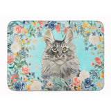 Caroline'S Treasures Maine Coon Spring Flowers Machine Washable Memory Foam Mat Doormats, Multicolor