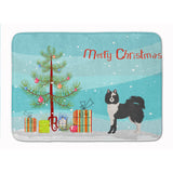 Caroline'S Treasures Black And White Elo Dog Christmas Tree Machine Washable Memory Foam Mat Doormats, Multicolor