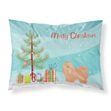 Caroline'S Treasures Tan Lhasa Apso Christmas Tree Fabric Standard Pillowcases, Multicolor