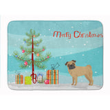 Caroline'S Treasures Pug Christmas Tree Machine Washable Memory Foam Mat Doormats, Multicolor