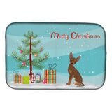 Caroline'S Treasures Ck3508Ddm Brown Prague Ratter Christmas Tree Dish-Drying-Mats, 14 X 21, Multicolor