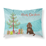 Caroline'S Treasures Brown Russian Tsvetnaya Bolonka Lap Dog Christmas Tree Fabric Standard Pillowcases, Multicolor