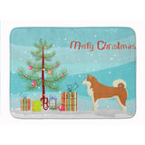 Caroline'S Treasures Akita Christmas Tree Machine Washable Memory Foam Mat Doormats, Multicolor