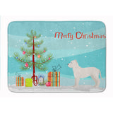 Caroline'S Treasures White Bullboxer Christmas Tree Machine Washable Memory Foam Mat Doormats, Multicolor